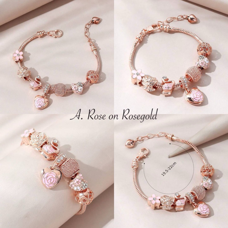 Gelang Gamora Pandora Charm Turkish Rose Gold Silver