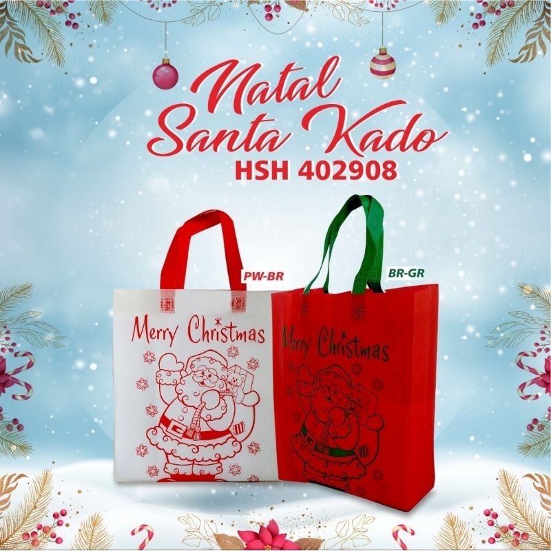 

Tas Hampers Natal Warna Hijau l Goodie Bags Natal Warna Hijau 40x29x08
