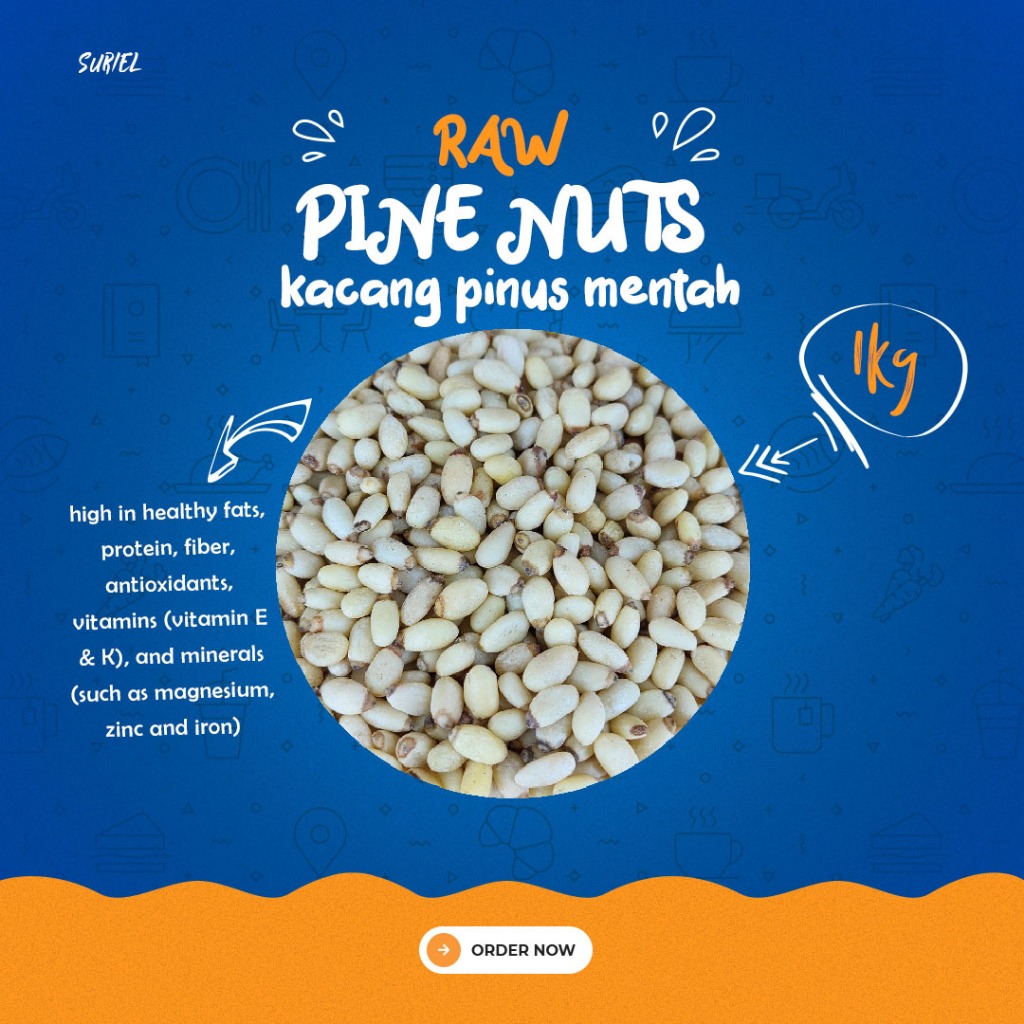 

Raw pine nuts / kacang pinus mentah 1 kg