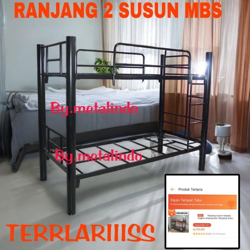 Ranjang 2 susun ranjang besi tingkat bunk bed tempat tidur tingkat