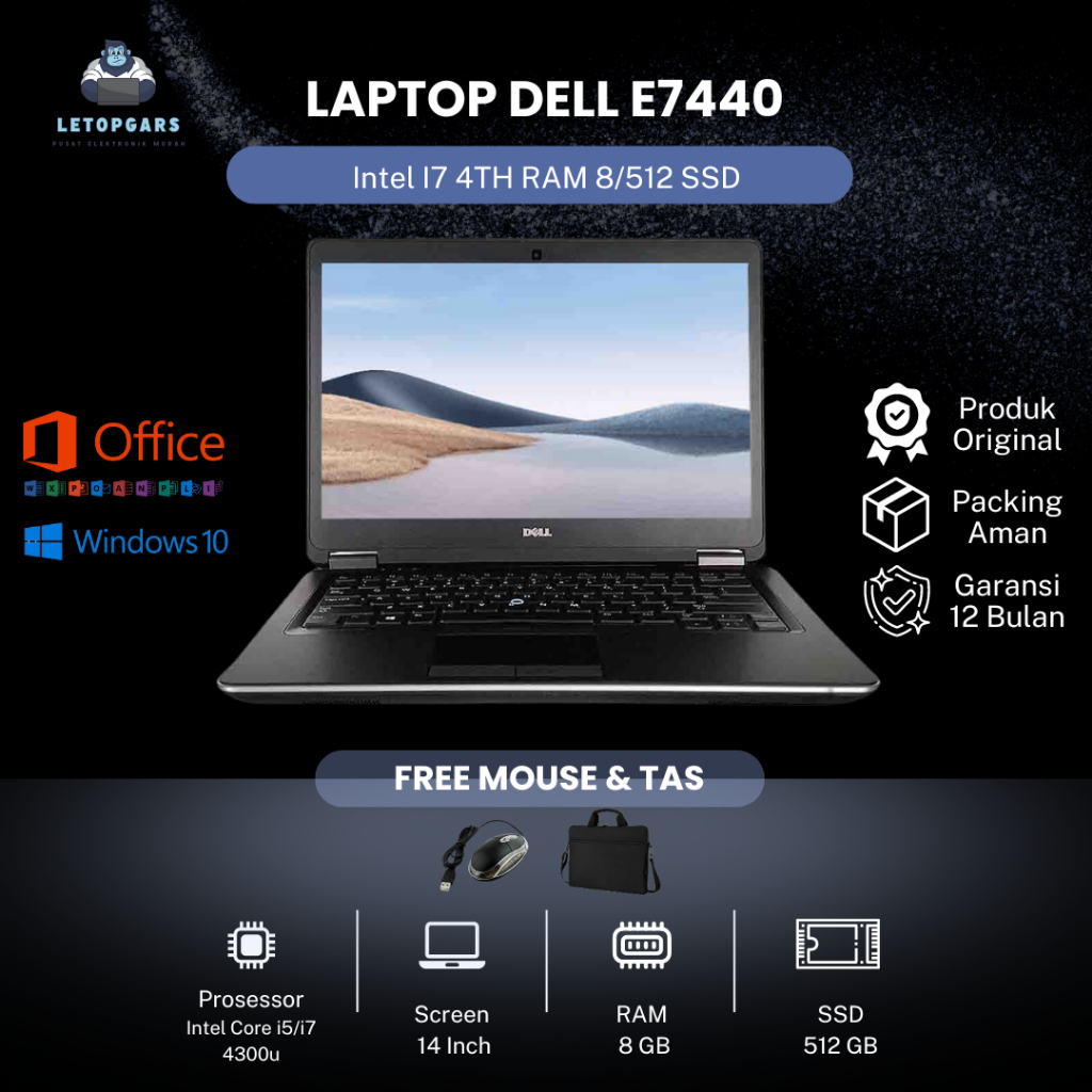 LAPTOP DELL E7440 I7 4TH 8/512 SSD