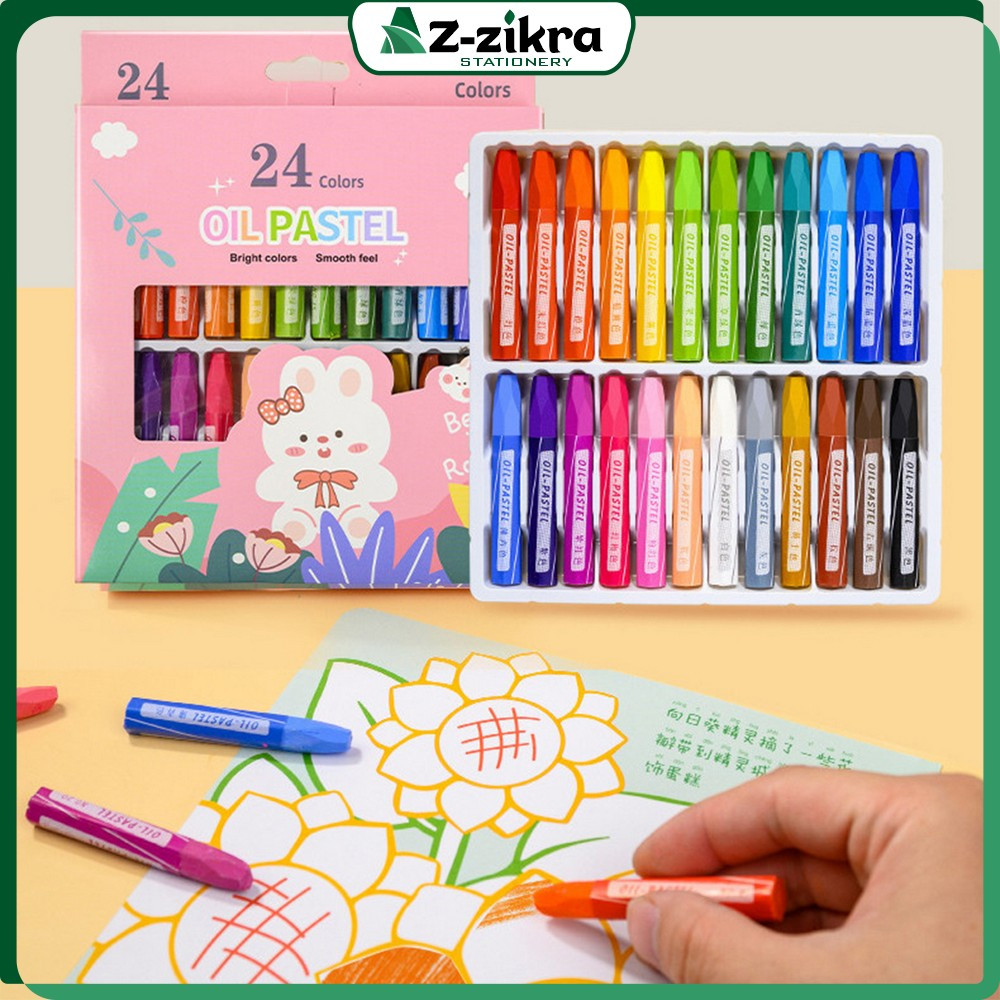 

Krayon Minyak Isi 12 dan 24 Warna Motif Kartun / Crayon Oil Pastel Perlengkapan Mewarnai Anak / Set Krayon Pigmentasi Tinggi Aman Untuk Anak Az Zikra Stationery A99