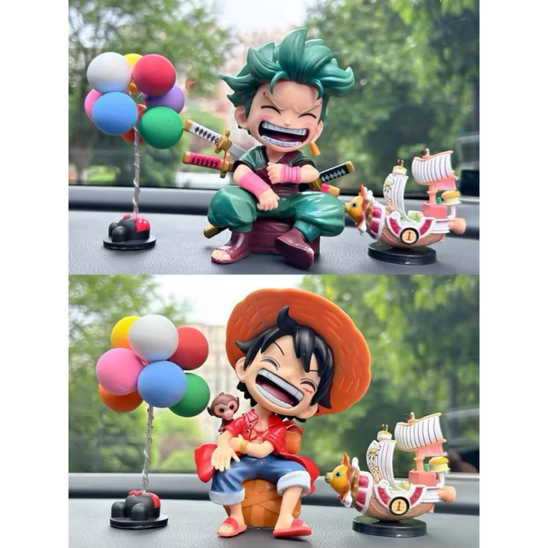 One Piece Action Figure Zoro Roronoa Resin Lufyy Koleksi Pajangan Anime Postur duduk One Piece versi