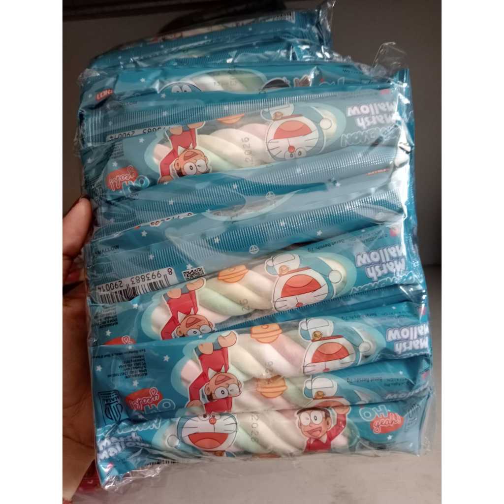 

Mars Mallow Doraemon 7gr x 20 Pcs Marshmallow Kepang Doraemon isi 20 pcs