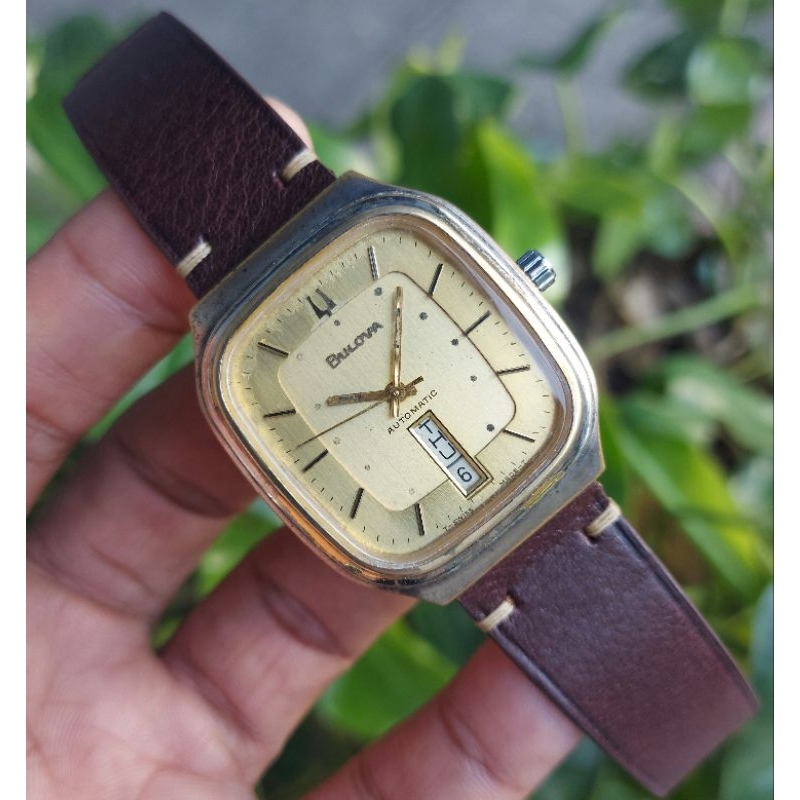 Jam Tangan Bulova Tank Automatic Original Swiss Very Rare Item Vintage