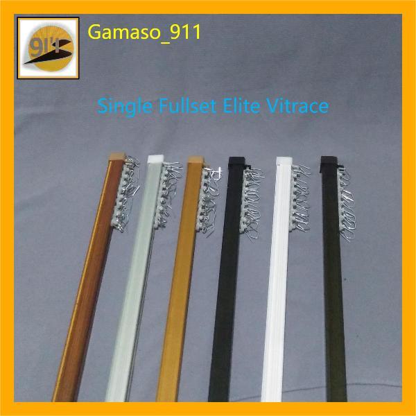 ELITE Batang Gorden 3 meter Single Fullset Kotak Vitrace Rell Rollet Tirai Pintu Jendela Kamar