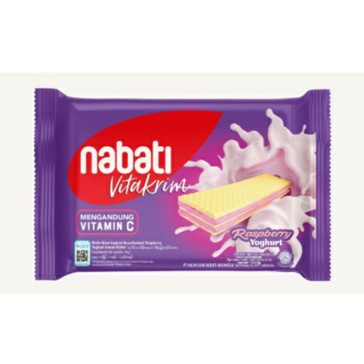 

Nabati Vita Krim wafer krim yoghurt raspberry 1 Karton isi 60pcs x 39g