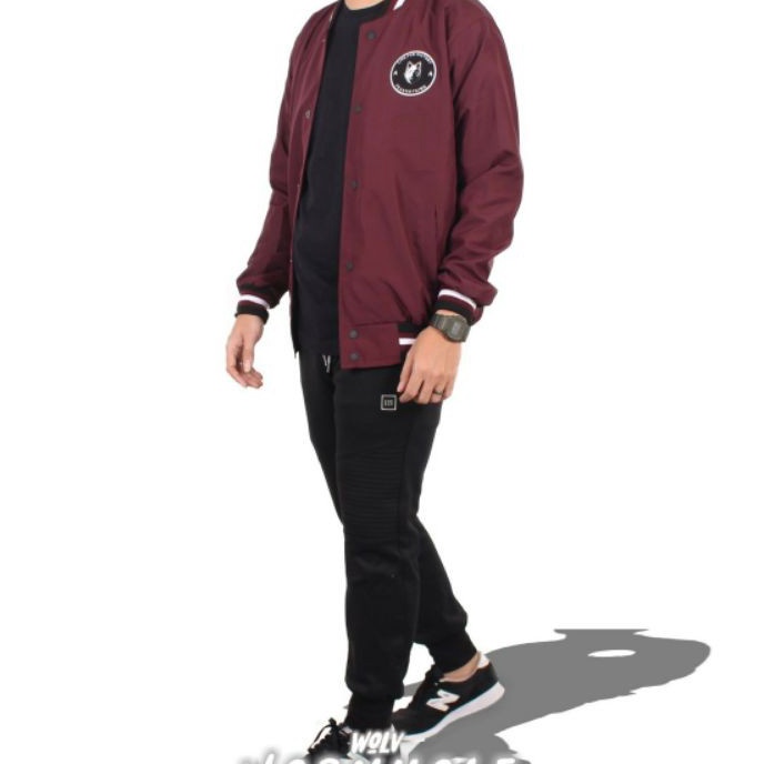 Boom Jaket baseball orinal wo bahan taslan anti air pria wanita