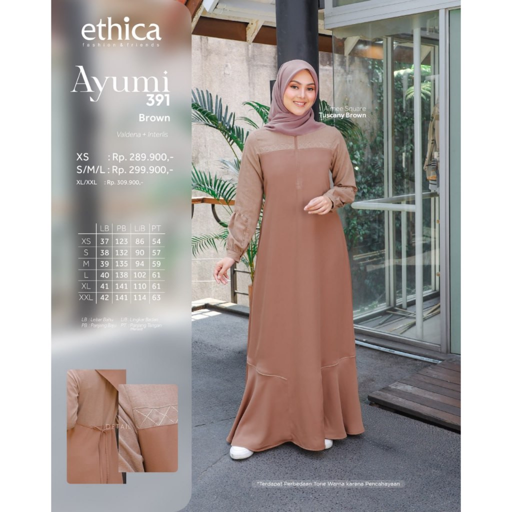 GAMIS DEWASA  ETHICA AYUMI 391 WARNA BROWN