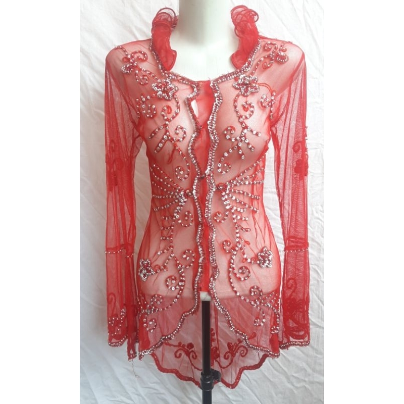 KEBAYA MERAH PAYET VINTAGE BAJU TRADISIONAL KONDANGAN PESTA PARTY PREWEDDING FOTOSHOOT PRELOVED PL P