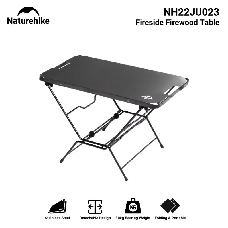 MEJA LIPAT FIREWOOD TABLE NATUREHIKE NH22JU023 FIRESIDE FIREWOOD PORTABLE TABLE CAMPING GLAMPING PIN