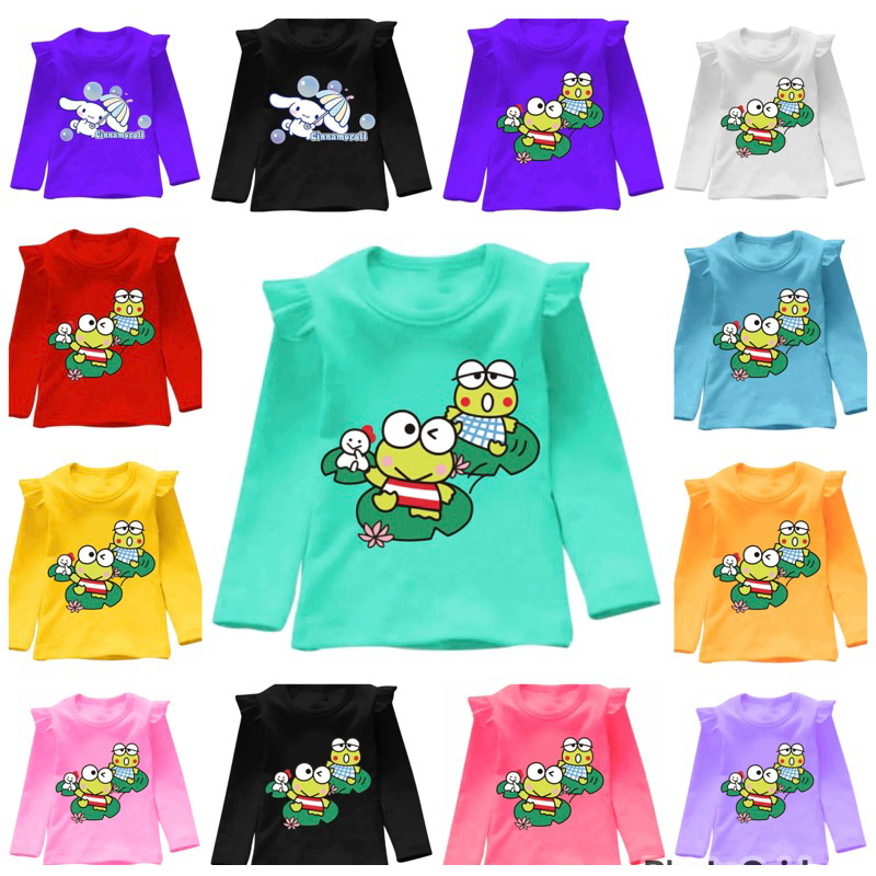 kaos anak perempuan lengan panjang/kaos lengan panjang anak perempuan/kaos motif keroropi