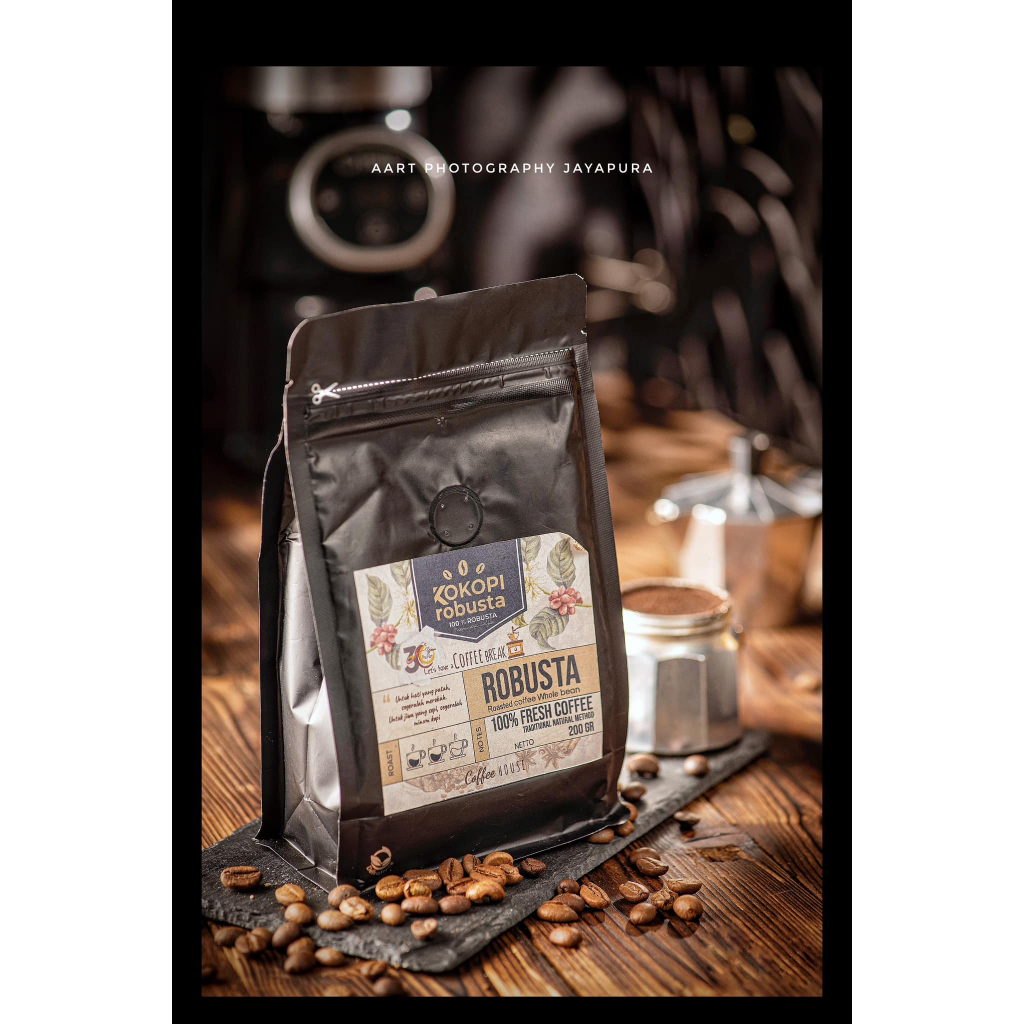 

Kopi Fine Robusta KoKOPI Coffee Roast Beans Espresso Biji Bubuk Roastery 200gr