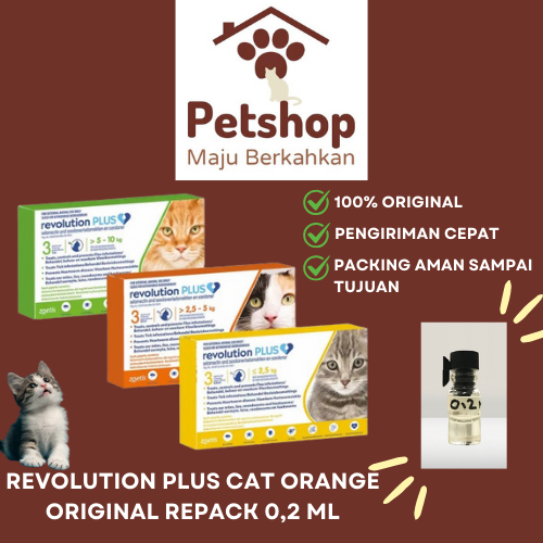 Revolution Plus Cat Orange 0,2 ML (2,5 - 5 KG) Original Repack / Obat Kutu Kucing Revolution Orange
