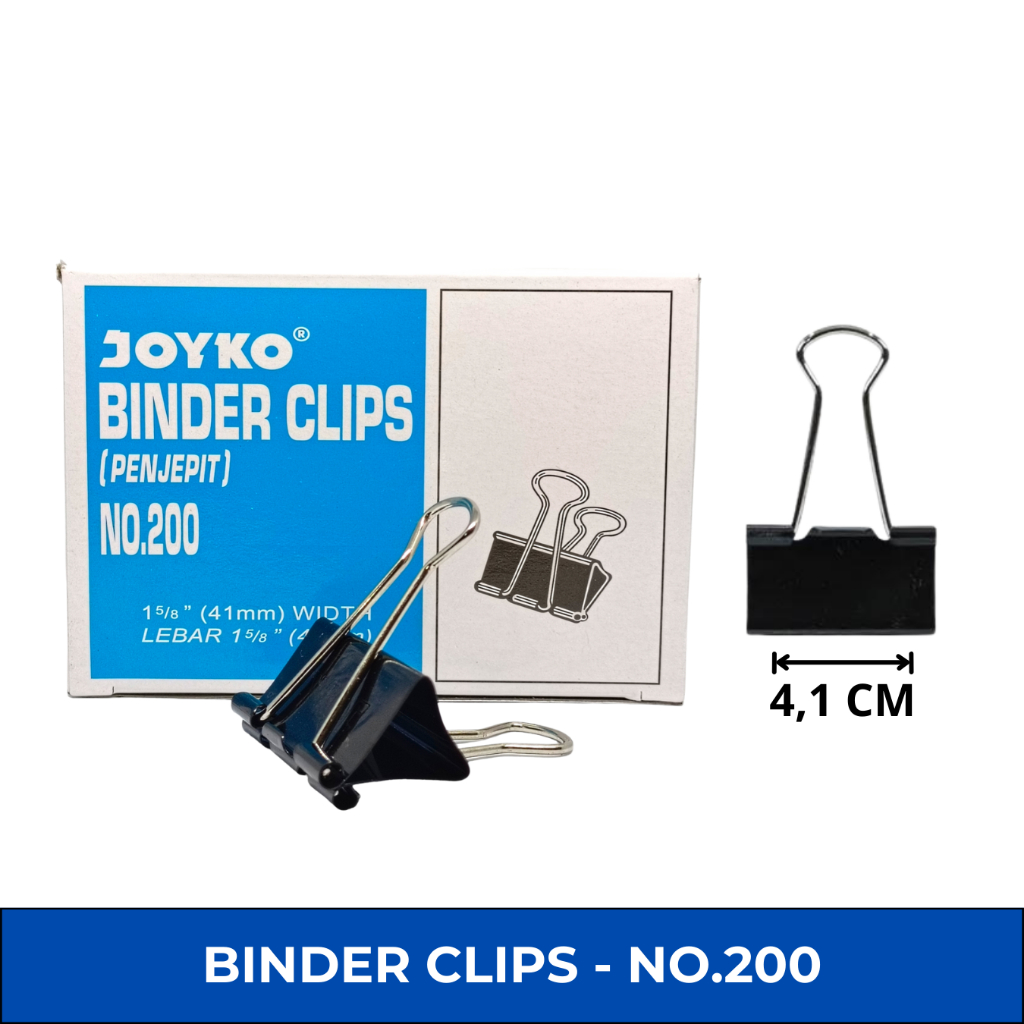 

Klip Binder Penjepit Kertas 4cm JOYKO No 200 - 1 Dus 12 pcs