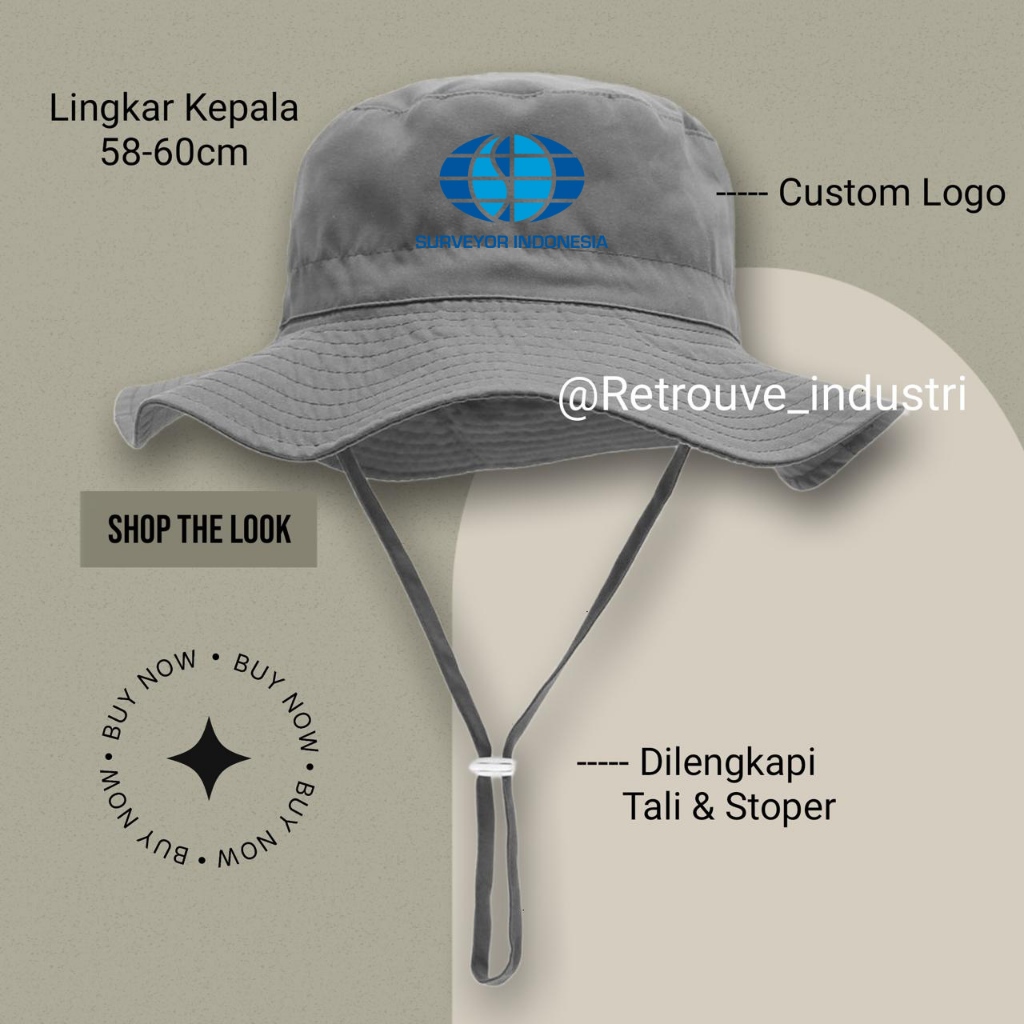 Topi Rimba Surveyor Indonesia / Topi Lapangan Topi Outdoor Premium