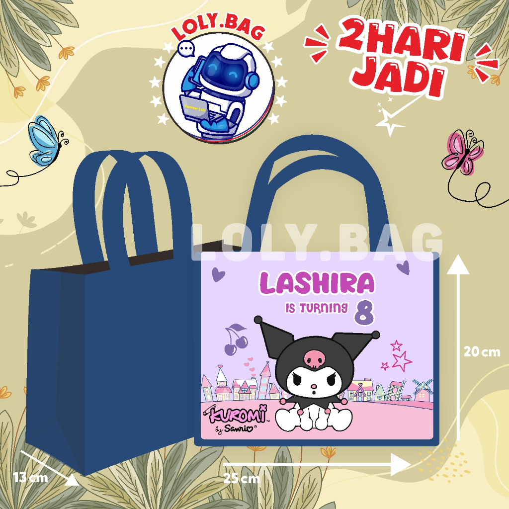 

Tas Ultah / Tas Ulang Tahun / Goodie Bag Custom / Tas Bingkisan tema kuromi