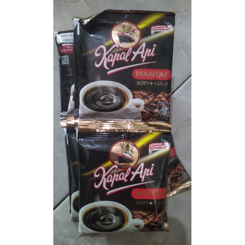 

Kapal Api "Mantap" Kopi+Gula (Tanpa Gelas)..1 Renteng Isi 10 Sachet