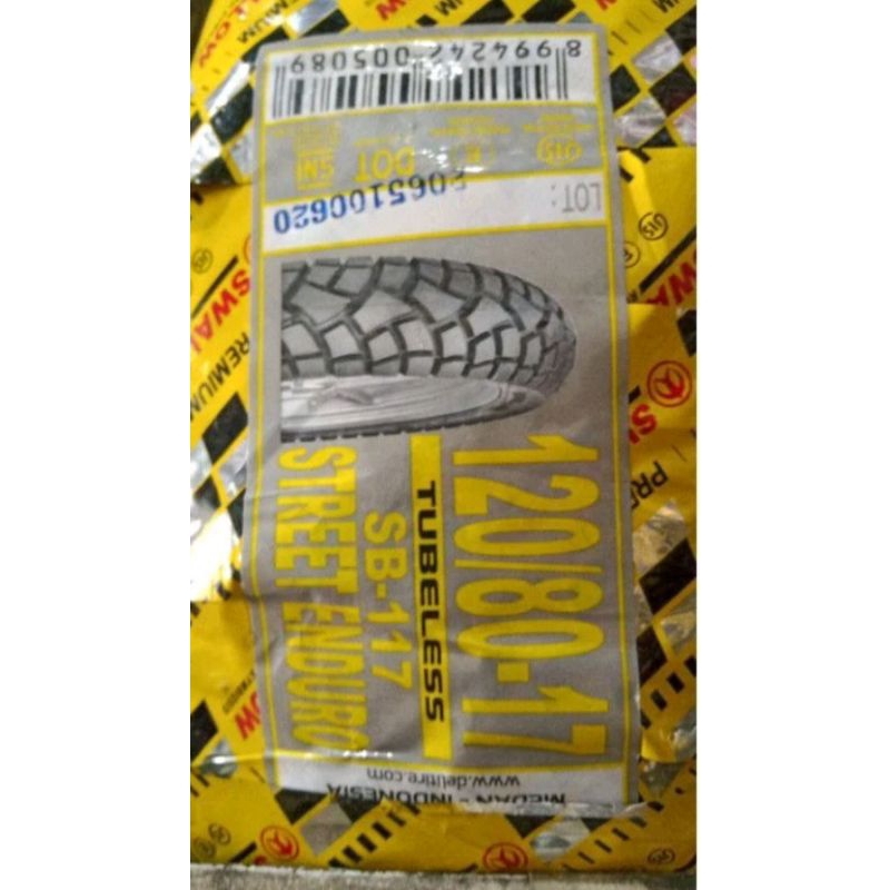 Paket Ban 130/80-17 dan 120/80-17 SB 117 Tubeless Swallow Dual Purpose Semi trail