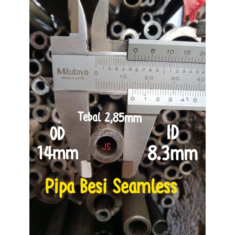 Pipa Besi Seamless OD 14mm ID 8.3mm Tebal 2.9mm