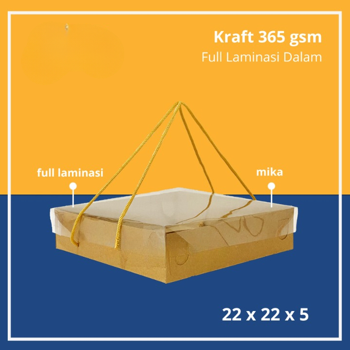 

(10pcs) Dus Tenteng Mika Kemasan Cupcake Mini Lapis Legit Box Parcel Snack Size 25x25x5
