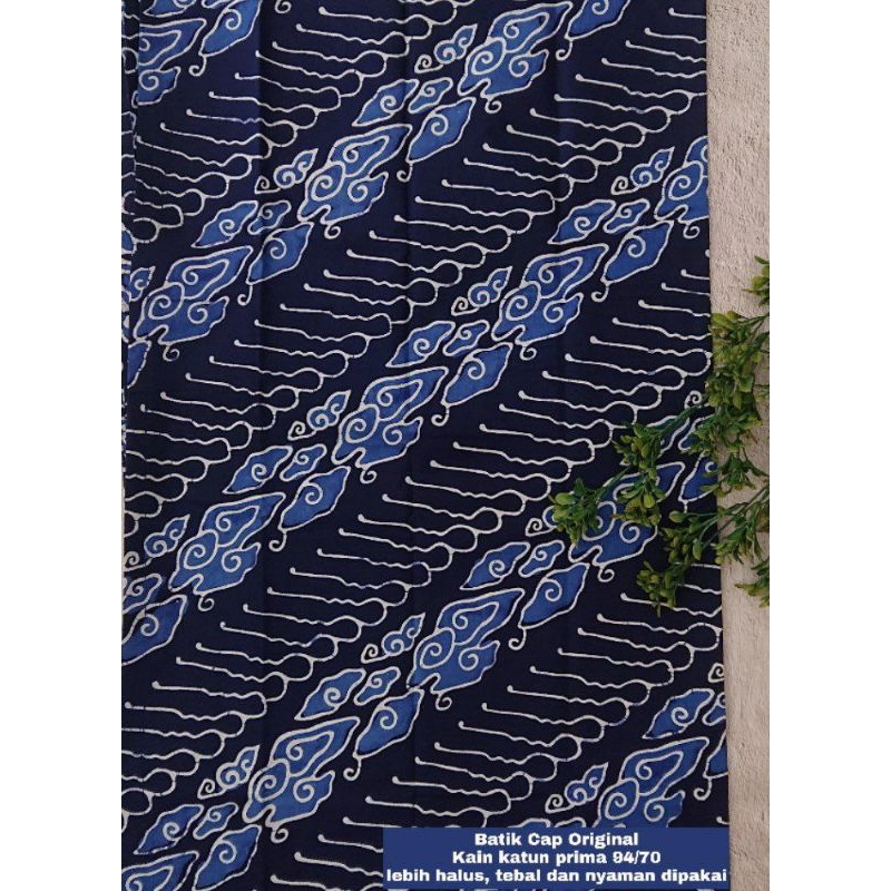 kain batik cap garutan biru batik biru putih SDQ