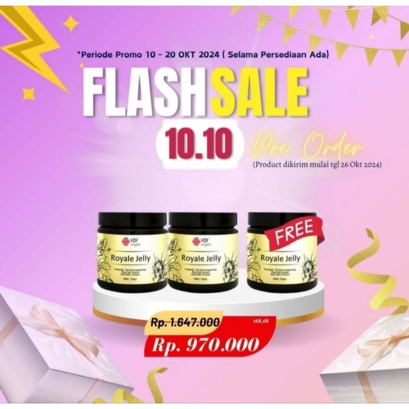 

PROMO 10.10 ROYAL JELLY 2 BTL FREE 1 (LANGSUNG KIRIM)