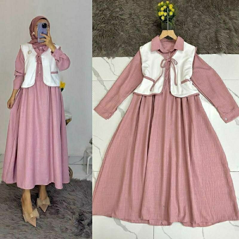 Alicia Dress Midi Rompi Crinkle Airflow