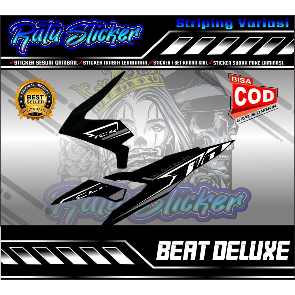 STRIPING BEAT DELUXE VARIASI THAILAND SIMPLE 01,STICKER MOTOR