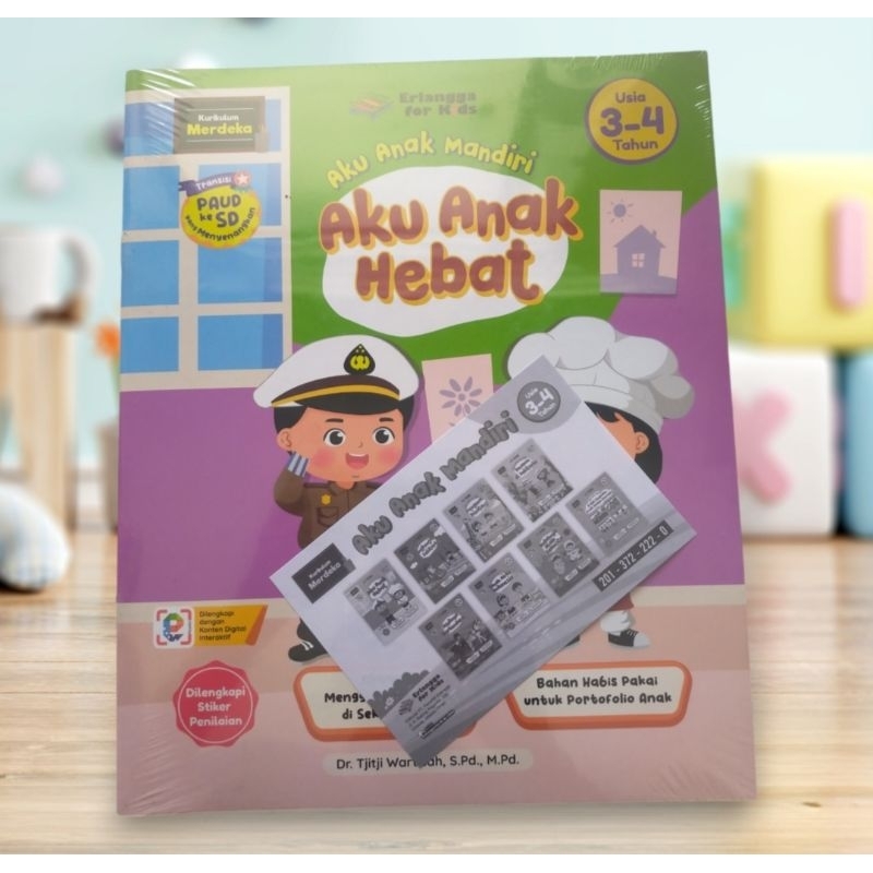 ORI satu paket buku aku anak mandiri kurikulum merdeka untuk usia 3-4 tahun penerbit Erlangga for ki