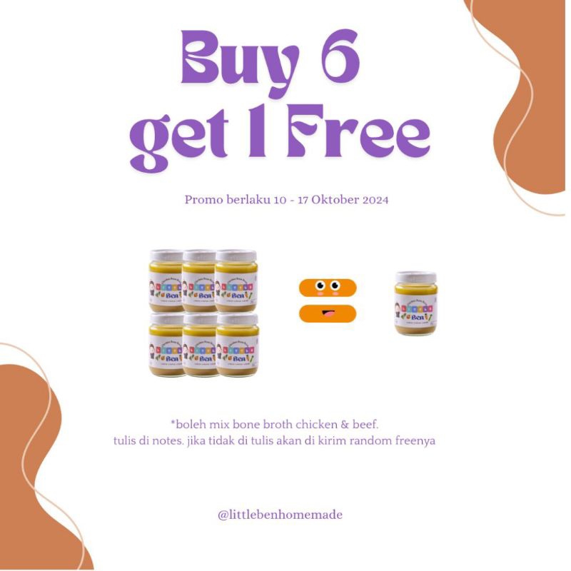 

BUY 6 GET 1 FREE (BONE BROTH CHICKEN & BEEF)