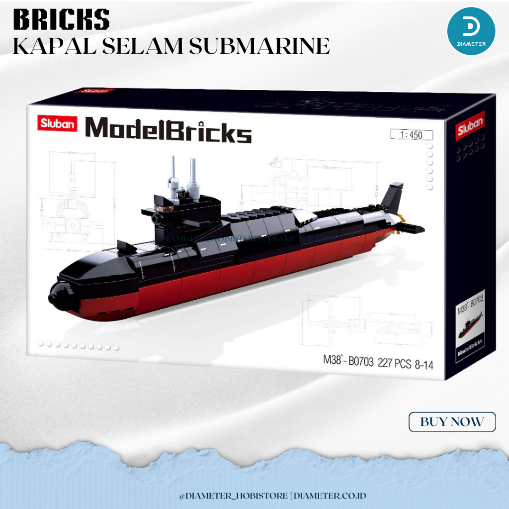 BRICK - Mainan Balok Susun Kapal Selam Model 094 Strategic Submarine M38-B0703