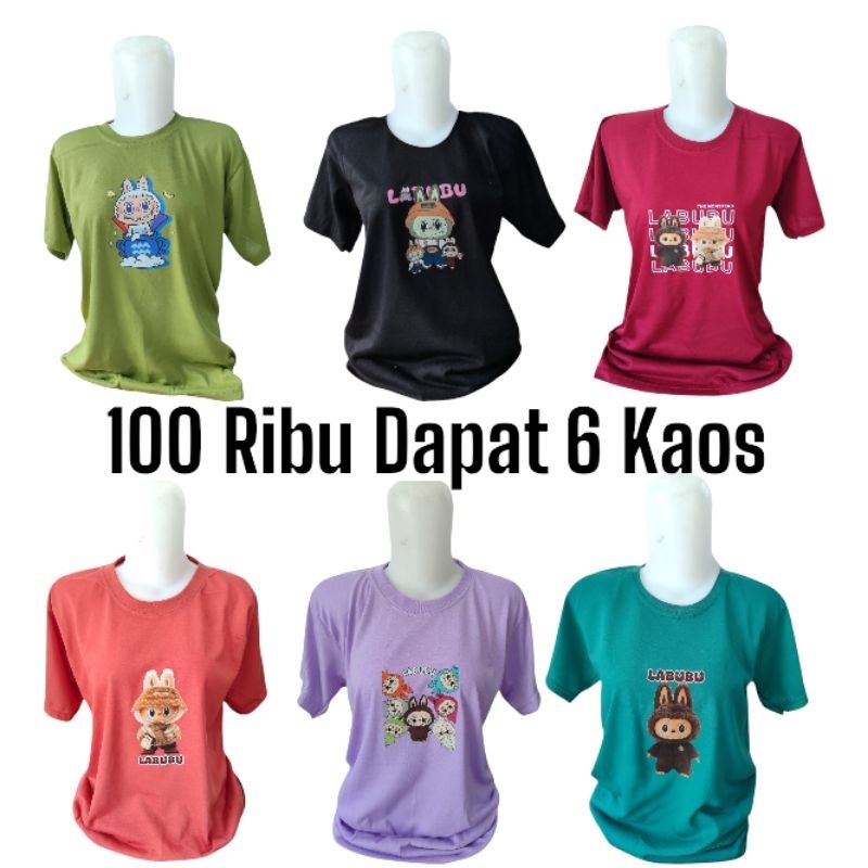 Paket Kaos Labubu 100 Ribu Dapat 6 Kaos
