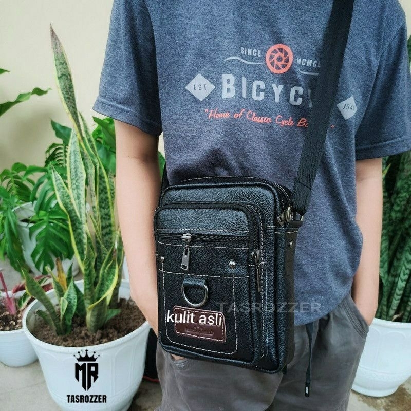 tas selempang kulit tas kulit pria tas cowok