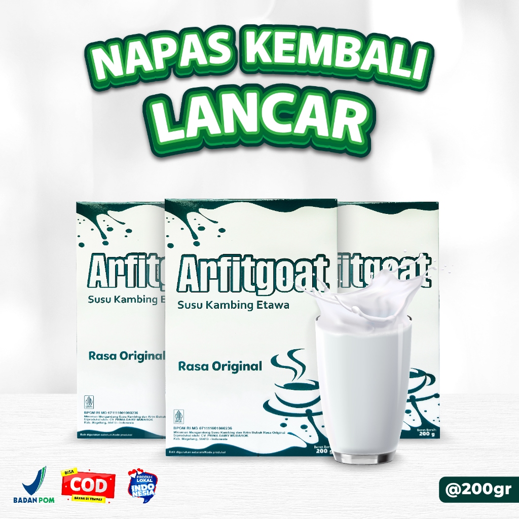 

Arfitgoat Paket 3 Box Susu Kambing Etawa Bubuk 200 Gr Untuk Masalah Pernapasan