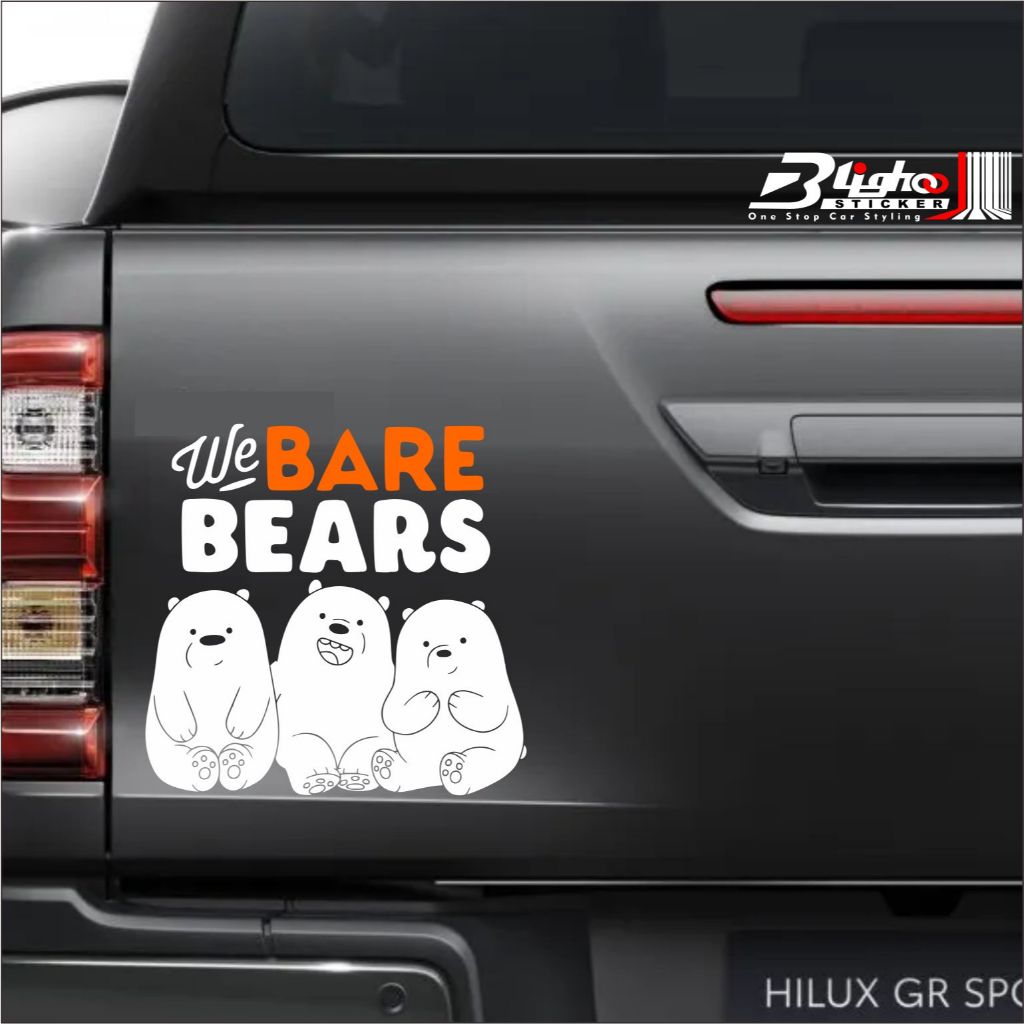 Blighoo Cutting Sticker We Bare Bears Bagasi Mobil Lucu Stiker Mobil Keren