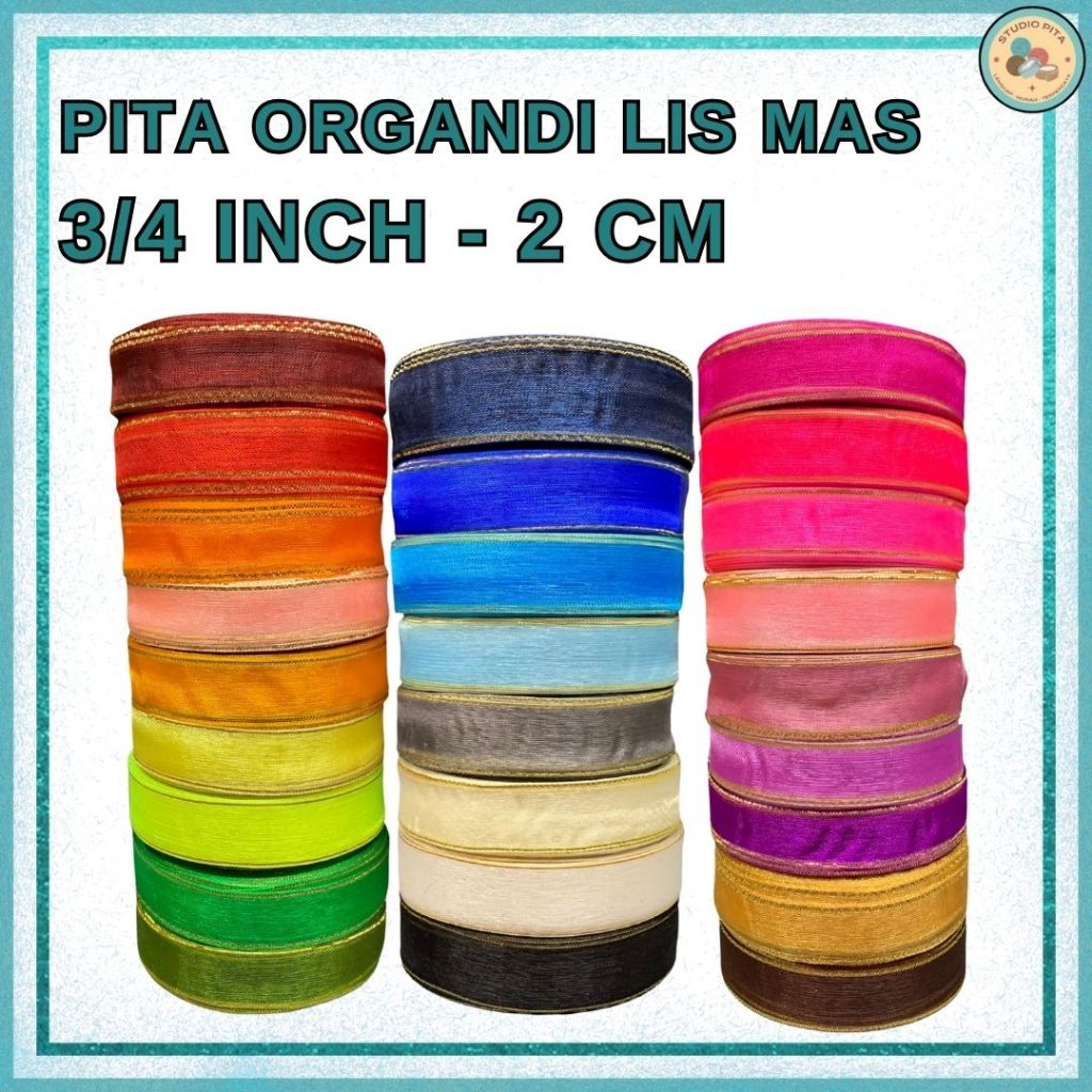 

Pita Organdi List Emas 3/4 inch (2 cm)