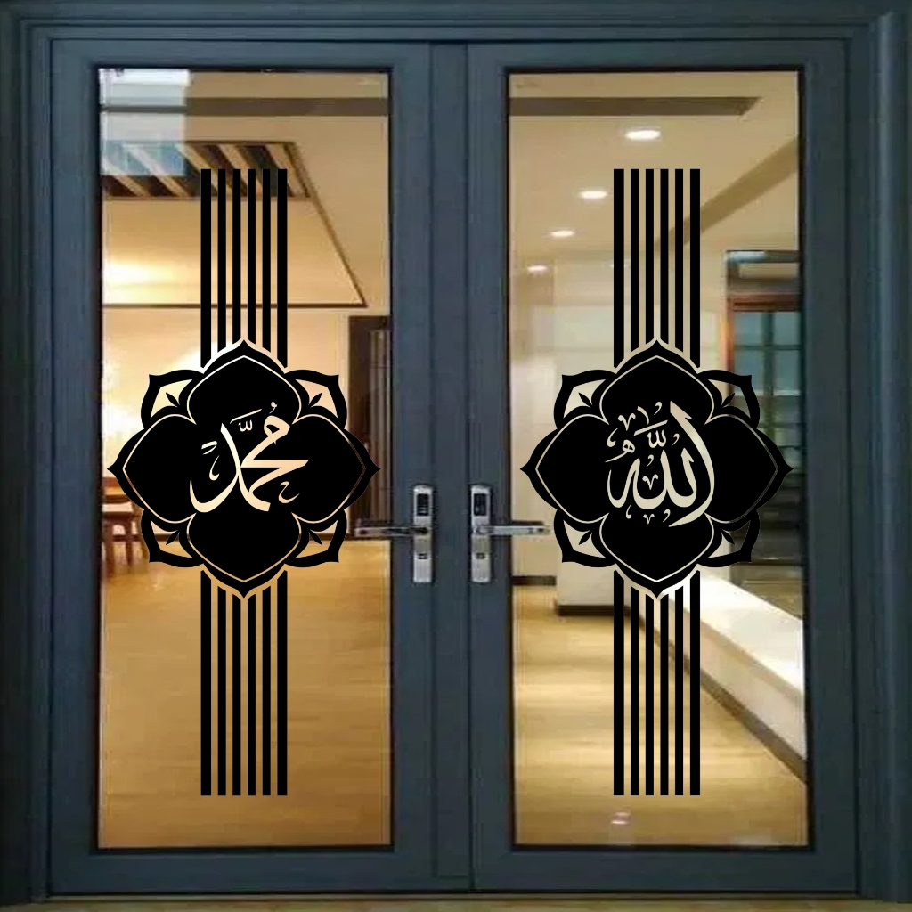 Stiker kaca kaligrafi terbaru modern untuk kaca jendela pintu