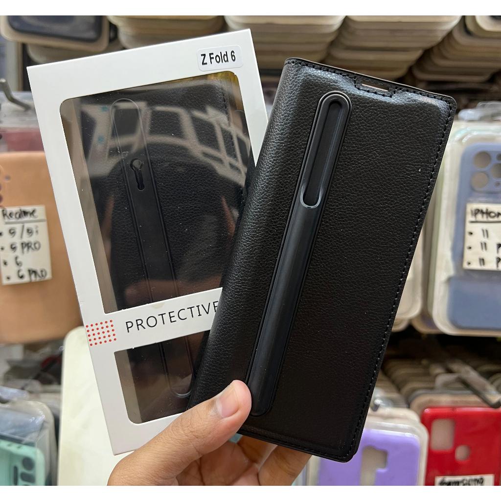 Sarung Leather Case + Tempat  S pen Samsung Z Fold 6 / Z Fold 5 / Z Fold 4 / Z Fold 3