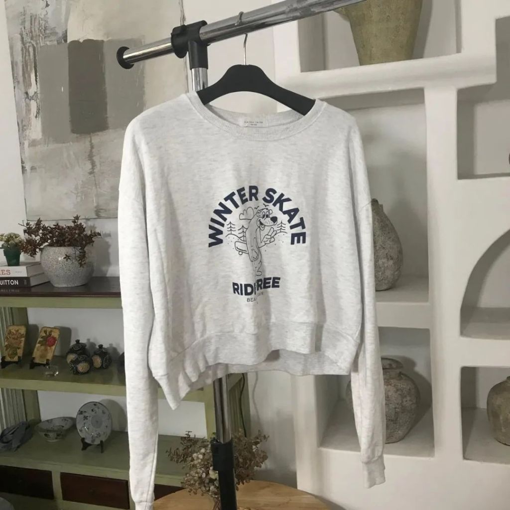 Hoodie crop adem sweater sweatshirt korea preloved