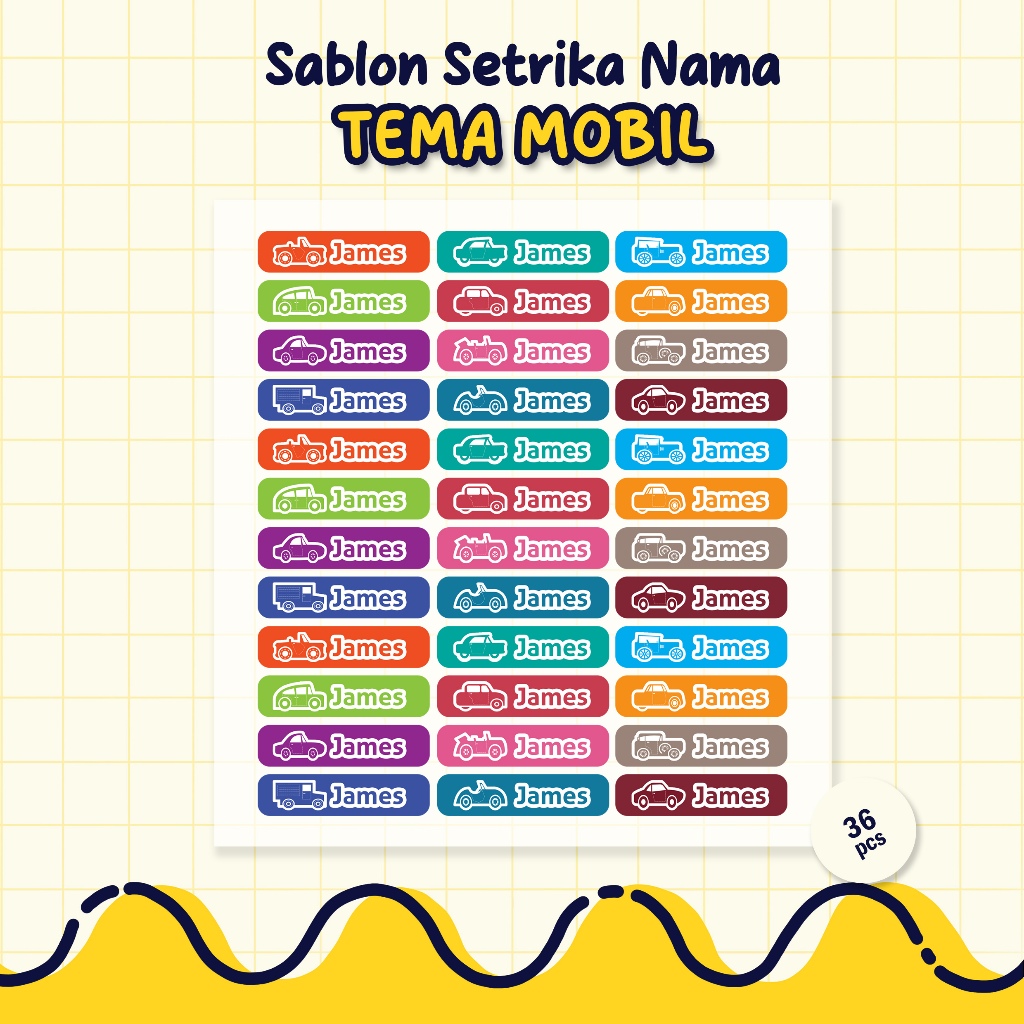 

Sablon Setrika Nama, Sablon DTF Nama, Tema Mobil by Sablon Nama