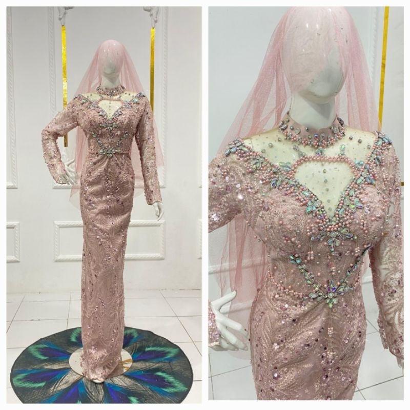 Gaun Pengantin span rose gold premium