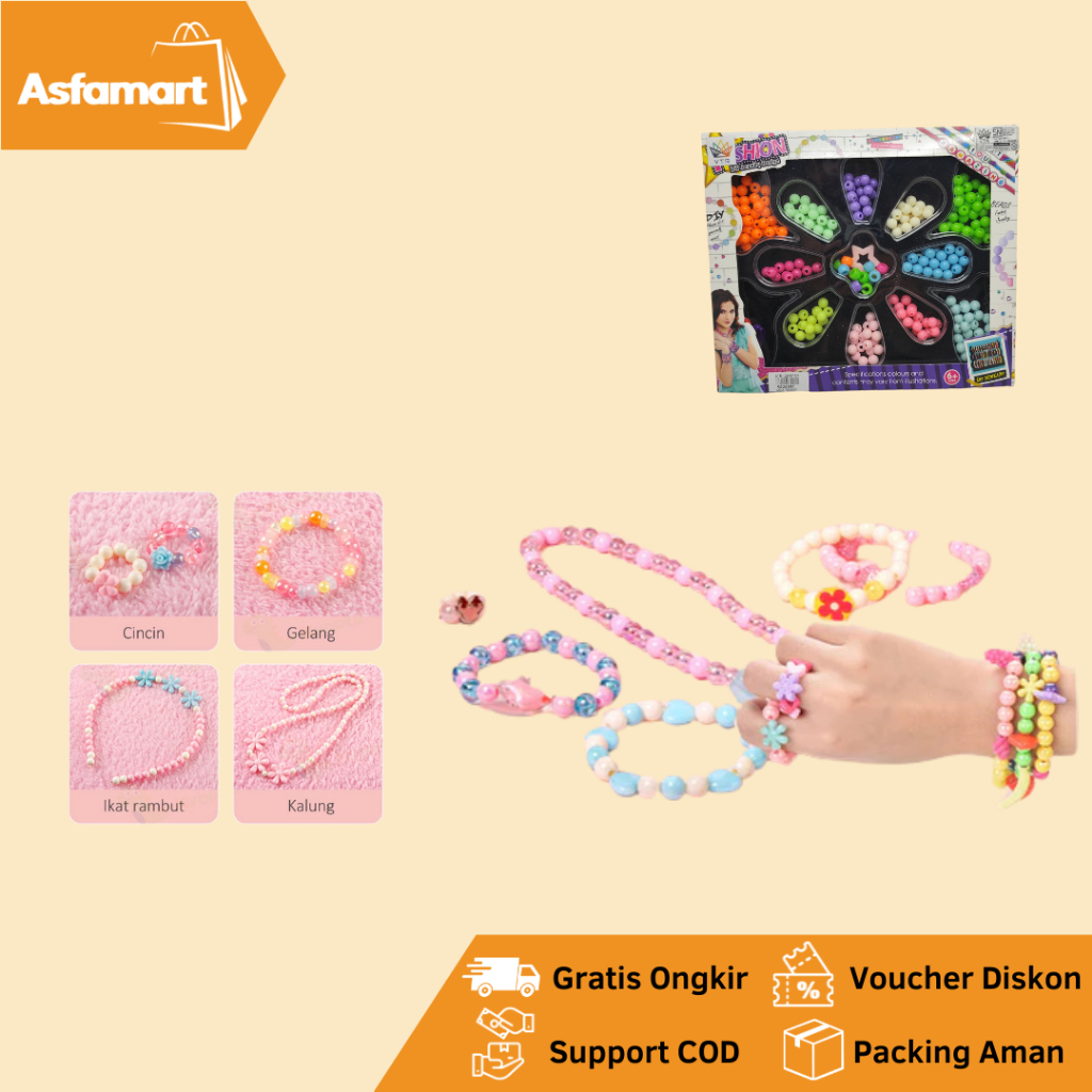 Mainan Edukasi Kreatifitas Anak Meronce Pernak Pernik Merakit Gelang Kalung - DIY Jewelry Fashion