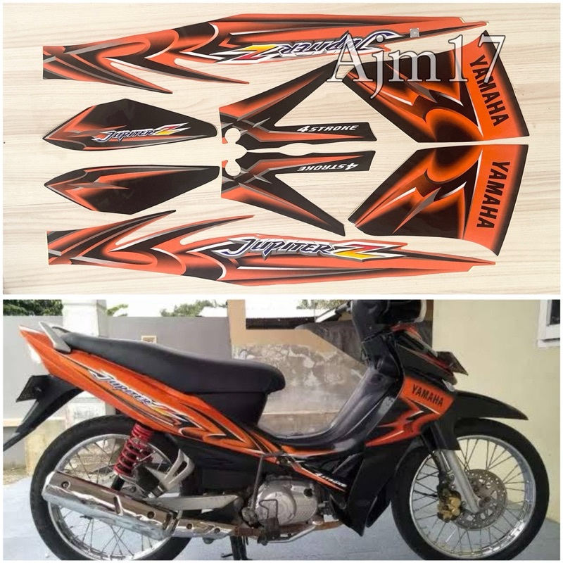 STIKER STRIPING MOTOR JUPITER Z BURHAN 2006 ORANGE