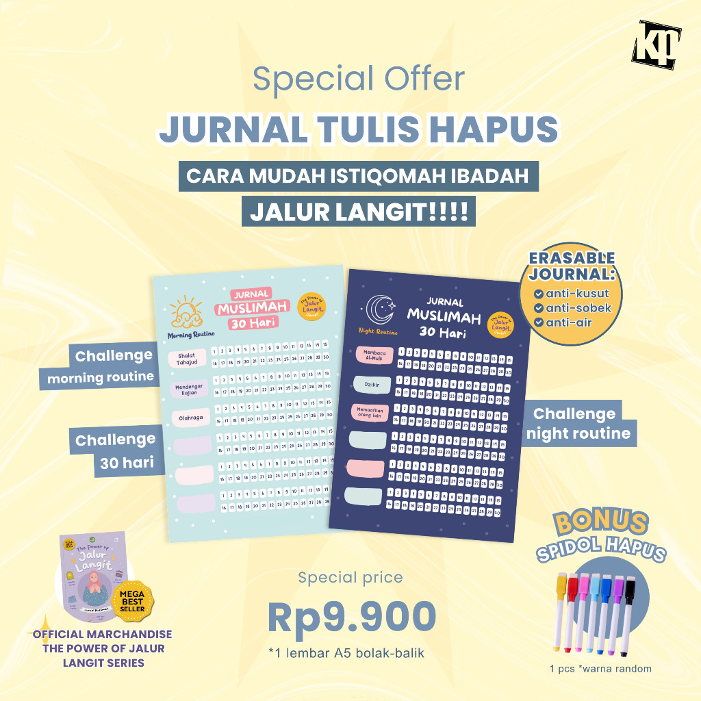 

Kawan Pustaka - Jurnal Lolos CPNS Jalur Langit - Jurnal Tulis Hapus : Cara Mudah Istiqomah Ibadah Jalur Langit