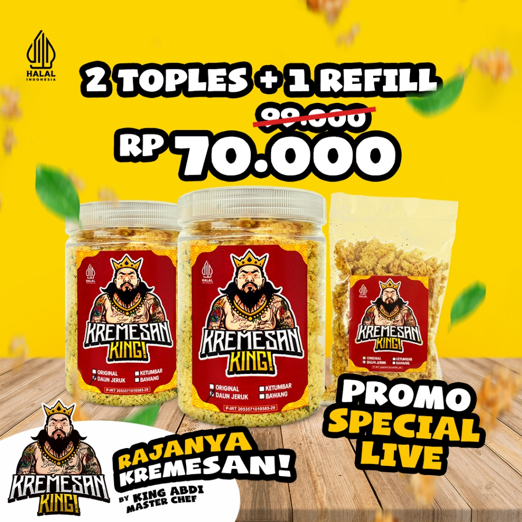 

Kremesan King Abdi - Rajanya Kremesan 2 Toples 1 Refill