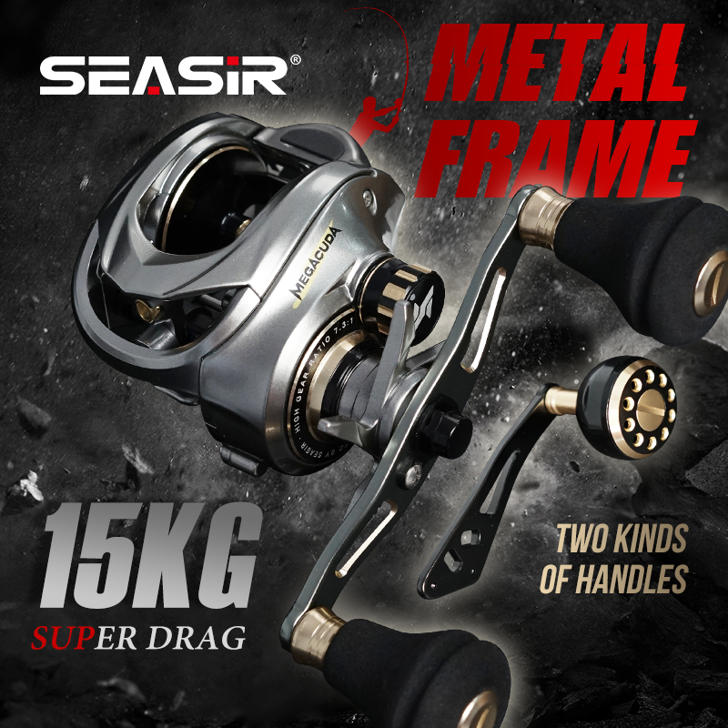 [OFFICIAL] SEASIR MEGACUDA Reel Pancing Baitcasting,ALL METAL Saltwater Reel BC, Rangka Aluminium Lo