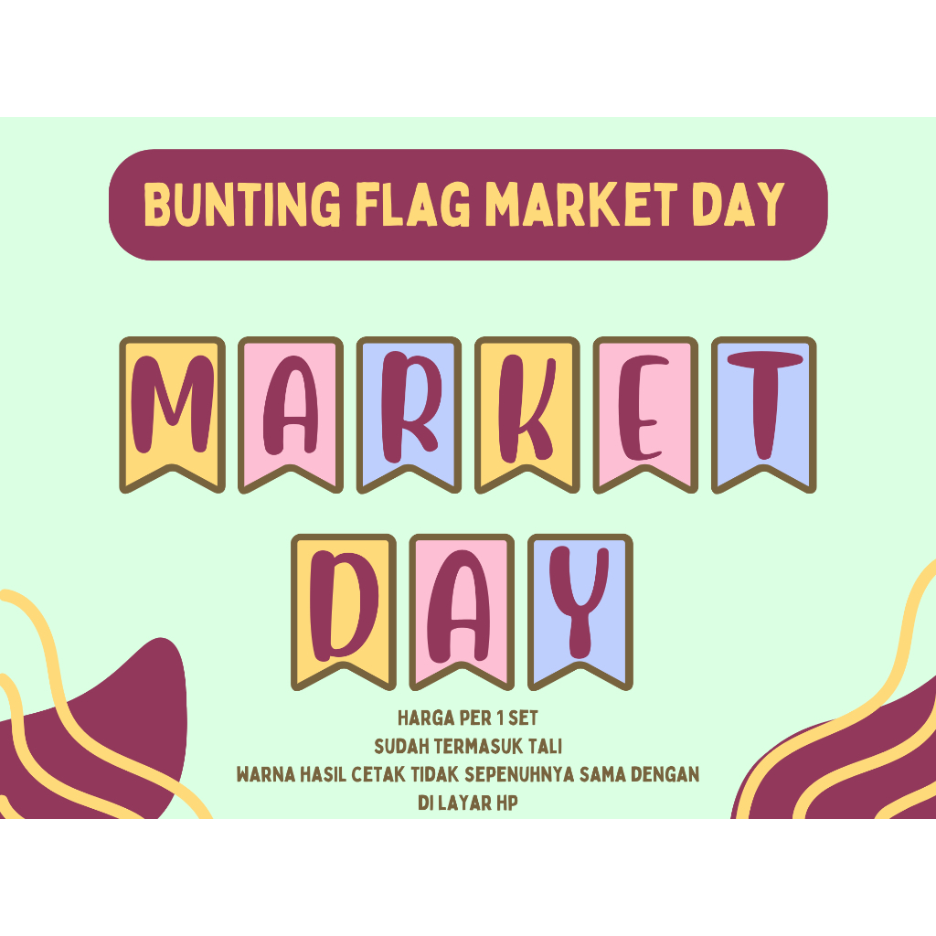 BUNTING FLAG MARKET DAY / MARKET DAY / PROPS MARKET DAY / HIASAN MARKET DAY