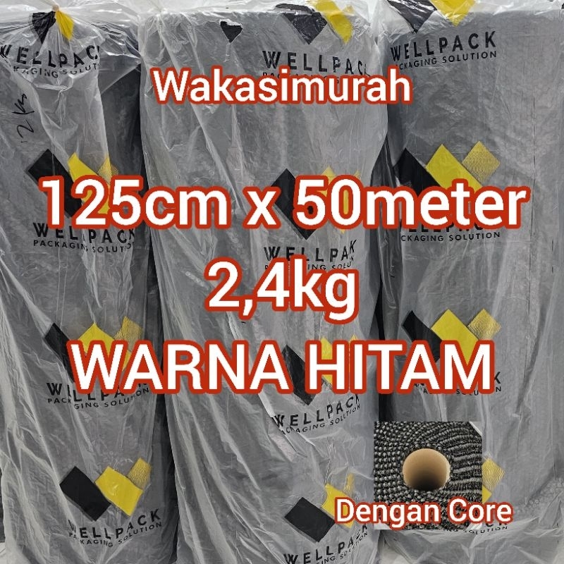 

Bubble Wrap Roll Plastik 125cm x 50m Hitam 2.4kg Wellpack Core