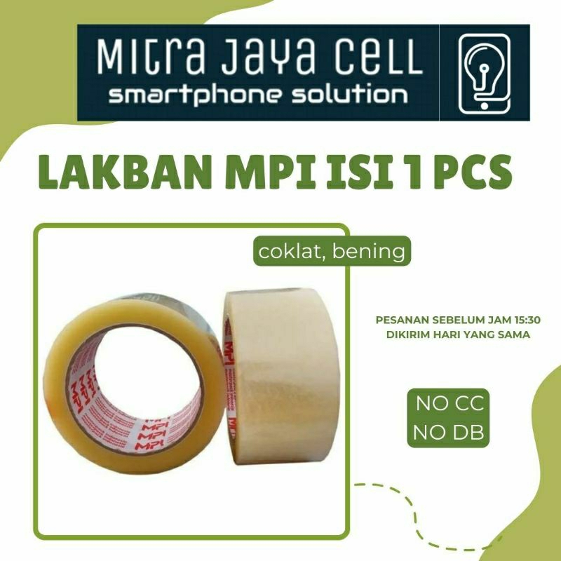 

Lakban merk MPI 45mm x 100 yard bening / coklat isi 1pcs